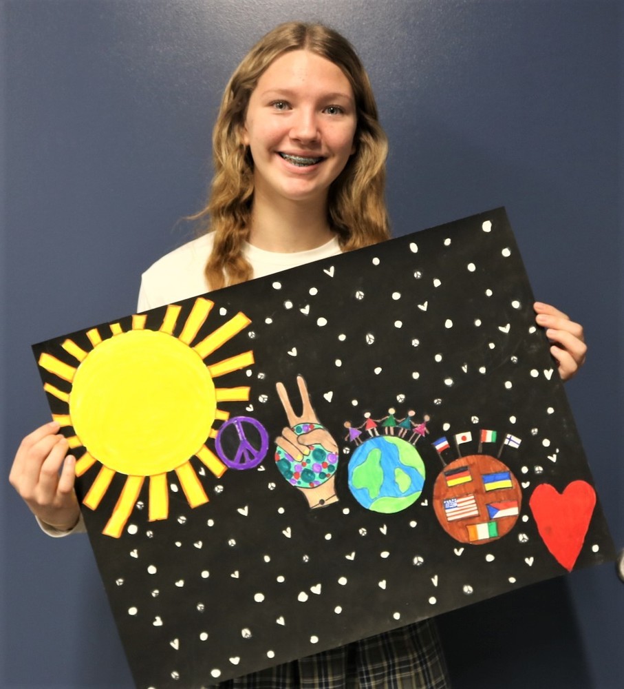 Eighth grader Anna Nabholz wins Peace Poster Contest 
