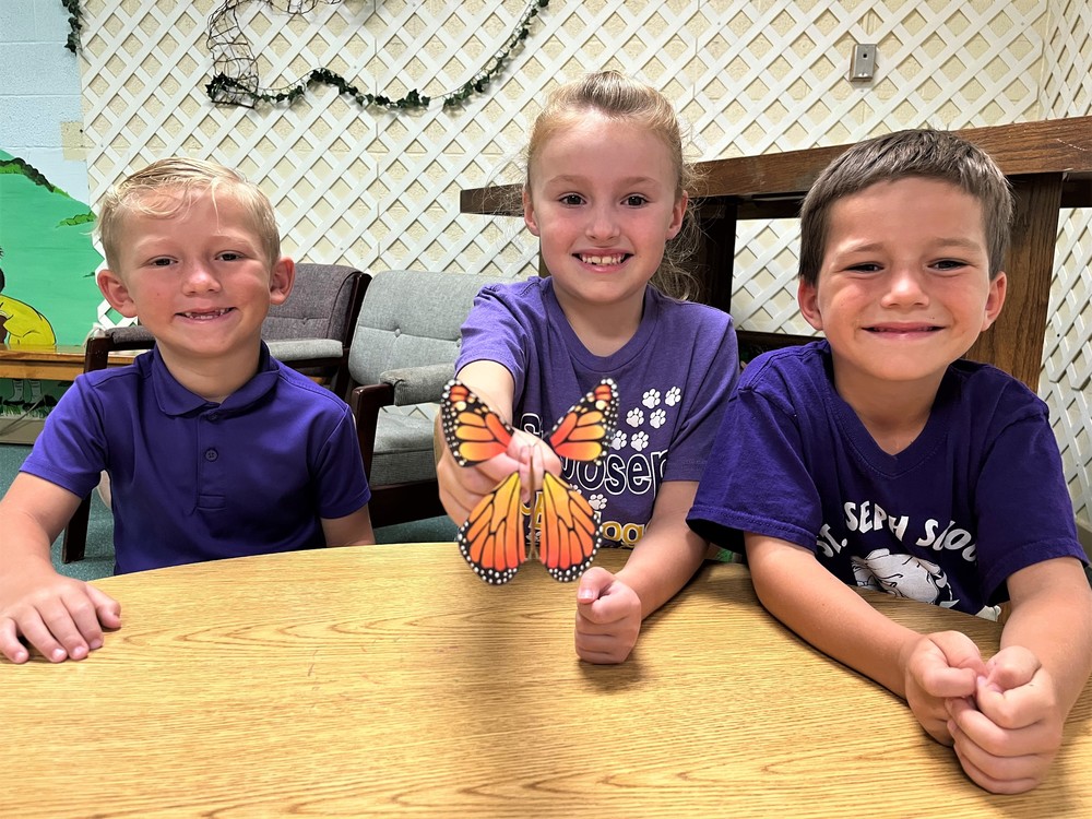 First graders learned about the growth of butterflies.