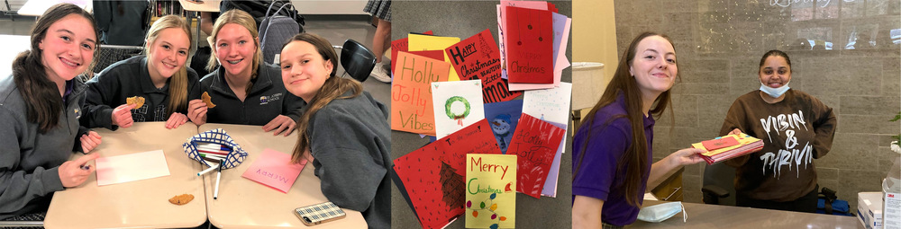 Students in Ms. Audrey Elsinger's classes made Christmas cards for residents of the Heritage Living Center