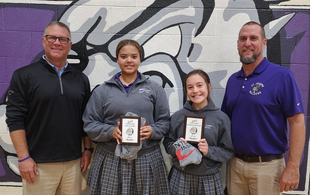 Volleyball players Lily Vaughn and Blakely Holland were selected.,