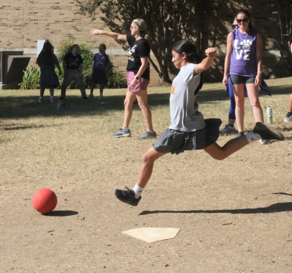End of Quarter Celebrated With Kickball Games. 