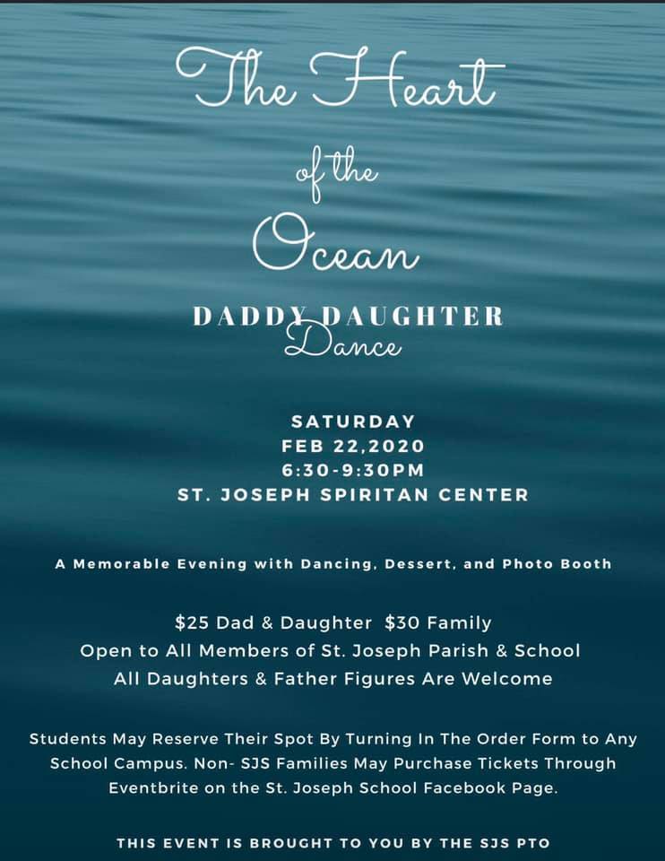 Heart of the Ocean Daddy Daughter Dance informative flyer